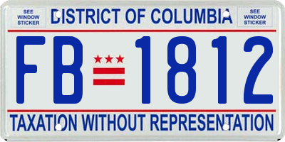 DC license plate FB1812