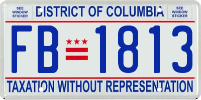 DC license plate FB1813