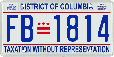 DC license plate FB1814