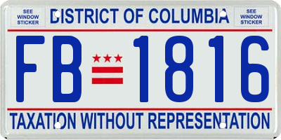 DC license plate FB1816