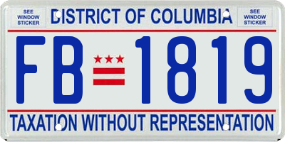 DC license plate FB1819