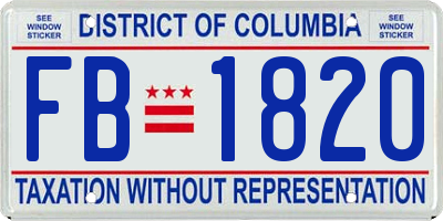 DC license plate FB1820