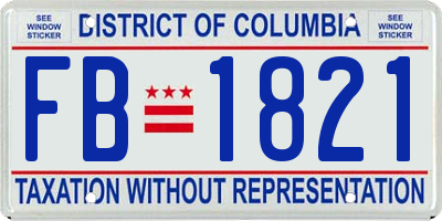 DC license plate FB1821