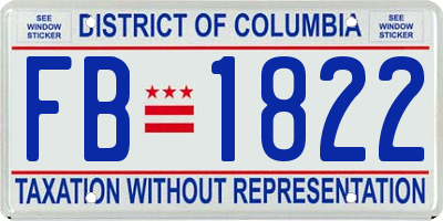 DC license plate FB1822