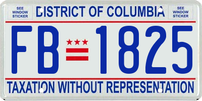 DC license plate FB1825