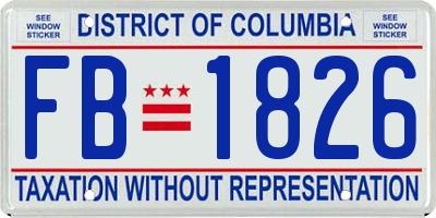 DC license plate FB1826