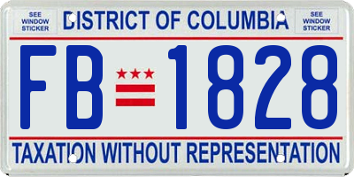 DC license plate FB1828