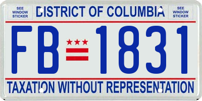 DC license plate FB1831