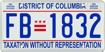 DC license plate FB1832