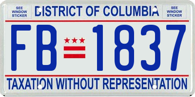 DC license plate FB1837