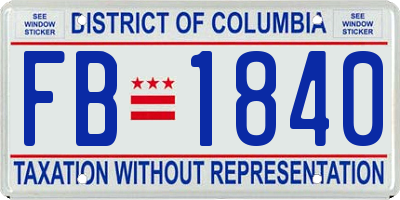 DC license plate FB1840