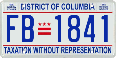 DC license plate FB1841