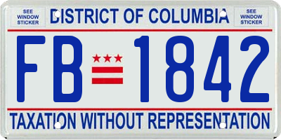 DC license plate FB1842