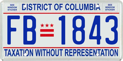 DC license plate FB1843