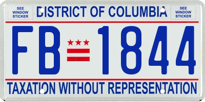 DC license plate FB1844