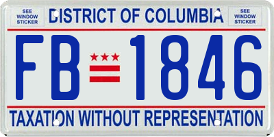 DC license plate FB1846