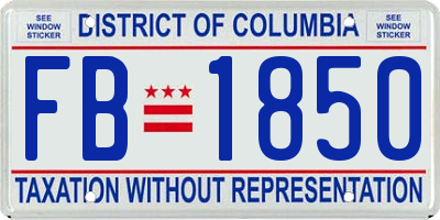 DC license plate FB1850