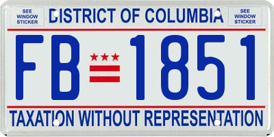 DC license plate FB1851