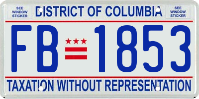 DC license plate FB1853