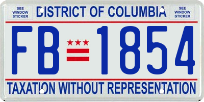 DC license plate FB1854