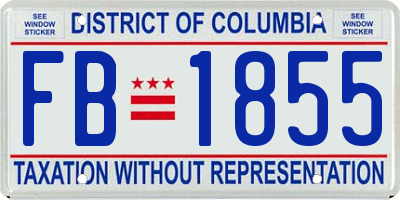 DC license plate FB1855