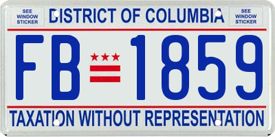 DC license plate FB1859