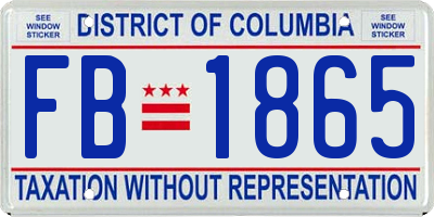 DC license plate FB1865