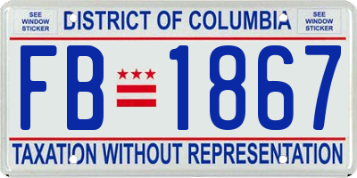 DC license plate FB1867