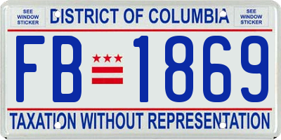 DC license plate FB1869