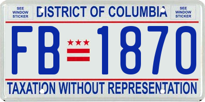 DC license plate FB1870