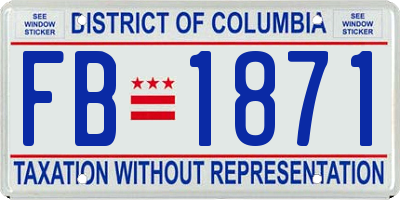 DC license plate FB1871