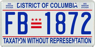 DC license plate FB1872