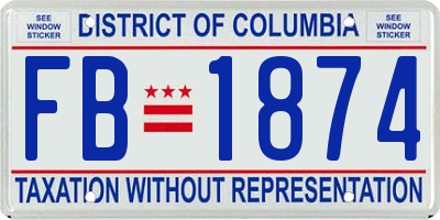 DC license plate FB1874