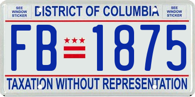 DC license plate FB1875