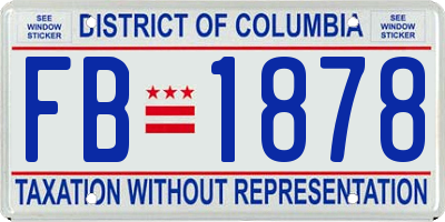 DC license plate FB1878