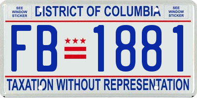 DC license plate FB1881