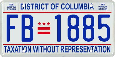 DC license plate FB1885