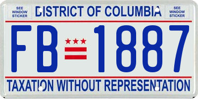 DC license plate FB1887