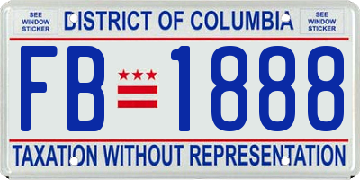 DC license plate FB1888