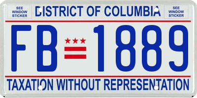 DC license plate FB1889