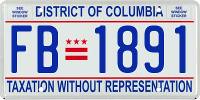 DC license plate FB1891