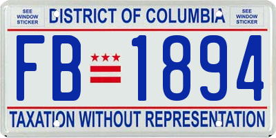 DC license plate FB1894