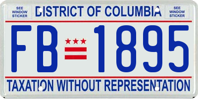 DC license plate FB1895