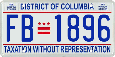 DC license plate FB1896