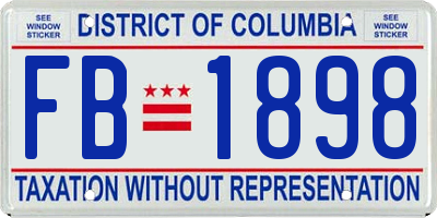 DC license plate FB1898