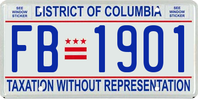 DC license plate FB1901