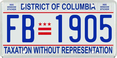 DC license plate FB1905