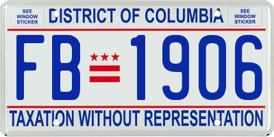 DC license plate FB1906