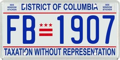 DC license plate FB1907