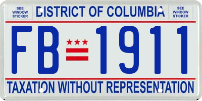 DC license plate FB1911